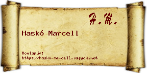 Haskó Marcell névjegykártya